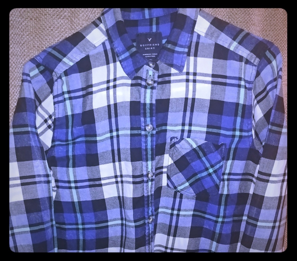 American Eagle girls boyfriend shirt flannel